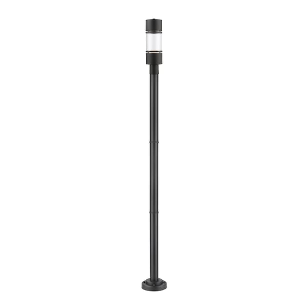 Z-Lite Luminata 1 Light Outdoor Post Mounted Fixture, Black & Clear 553PHB-567P-BK-LED - main